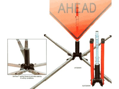 Dicke Safety Products UF2000W Uniflex Sign Stands 30 Legs with Screwlock